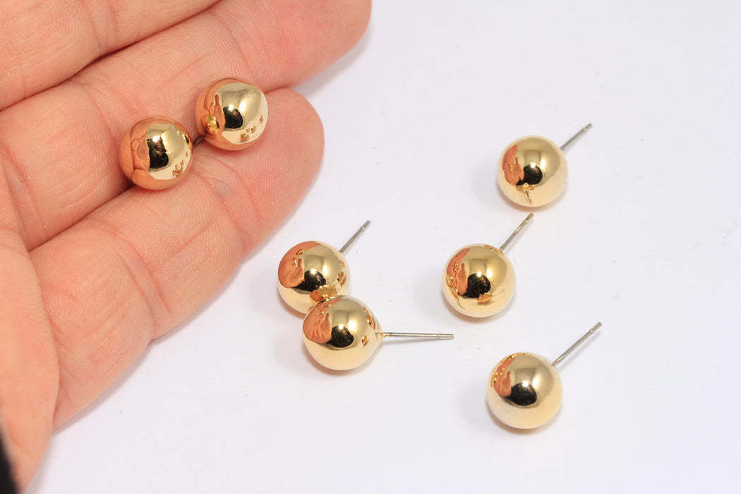 Ball Ear Posts, Dainty Earring Post