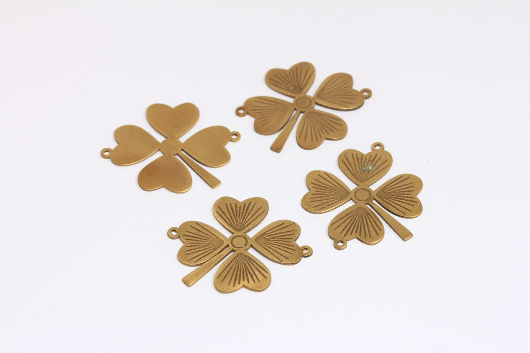 Brass Clover Charms