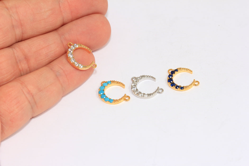 Shiny Gold Moon Charms