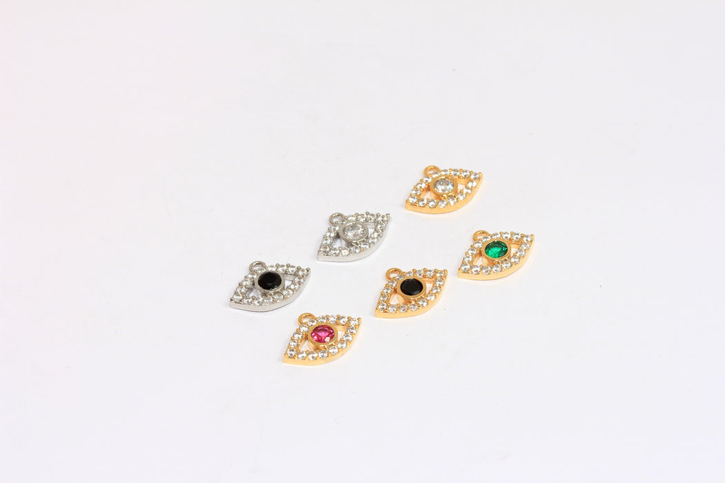 Gold Or Rhodium Evil Eye Charm