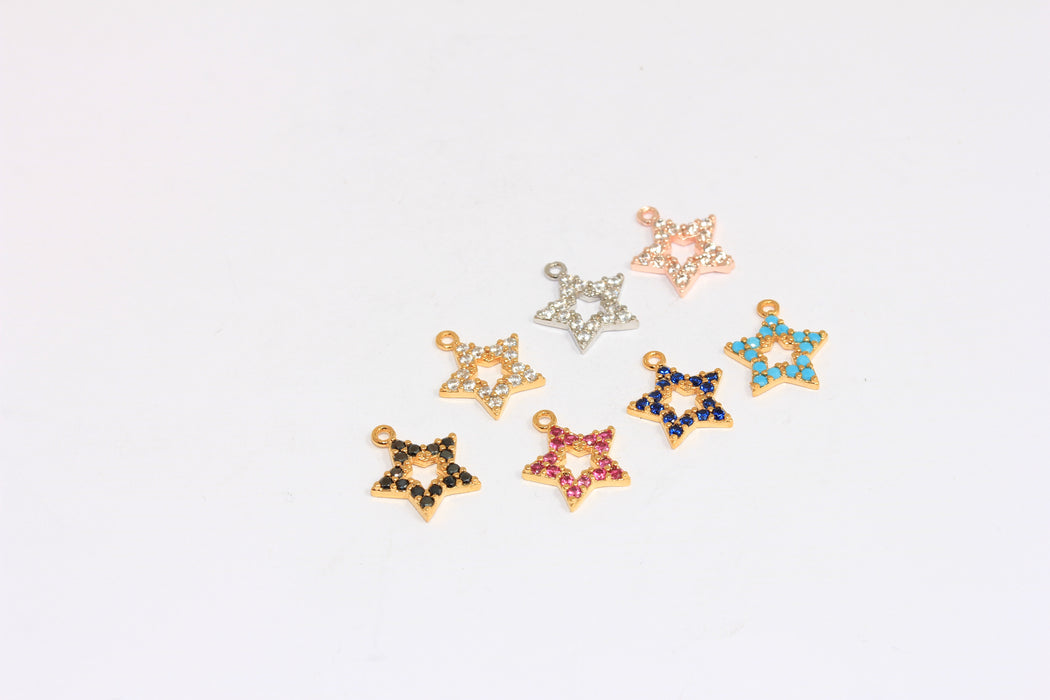 Rose Gold Or Rhodium Star Charms