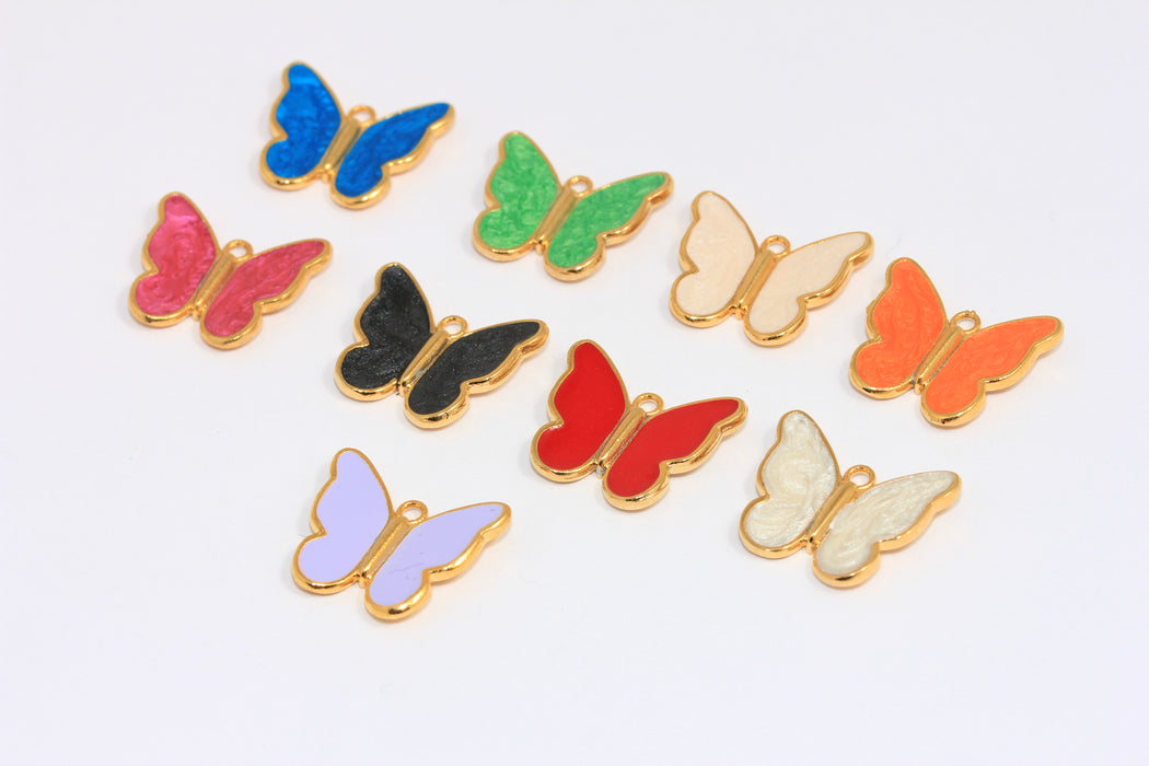 Optional Enamel Color Butterfly Charm