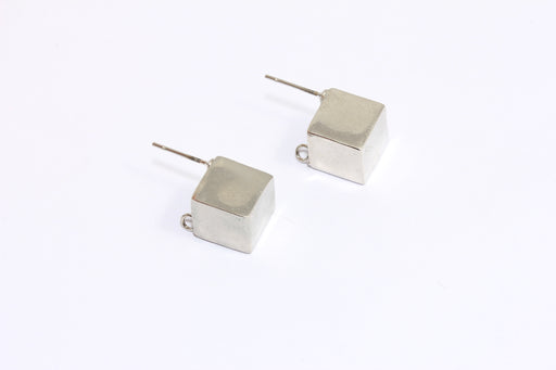 Cube Studs, Cube Stud Earrings With Loop