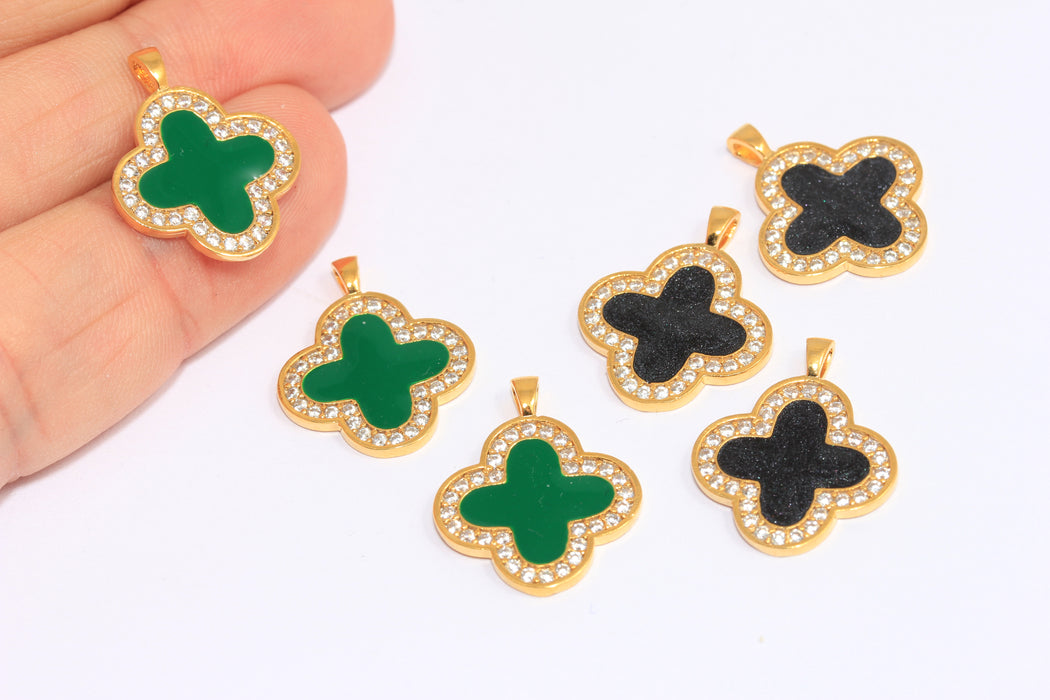 Shiny Gold CZ Flower Beads