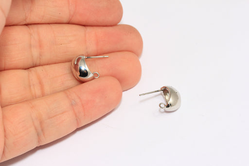 Teardrop Stud Earrings With Loop