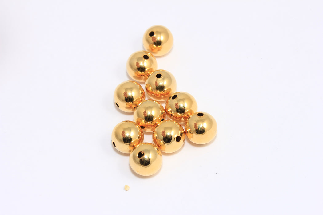 Ball Beads, Round Ball Charms, Gold Spacer Balls, Hollow Ball Charms