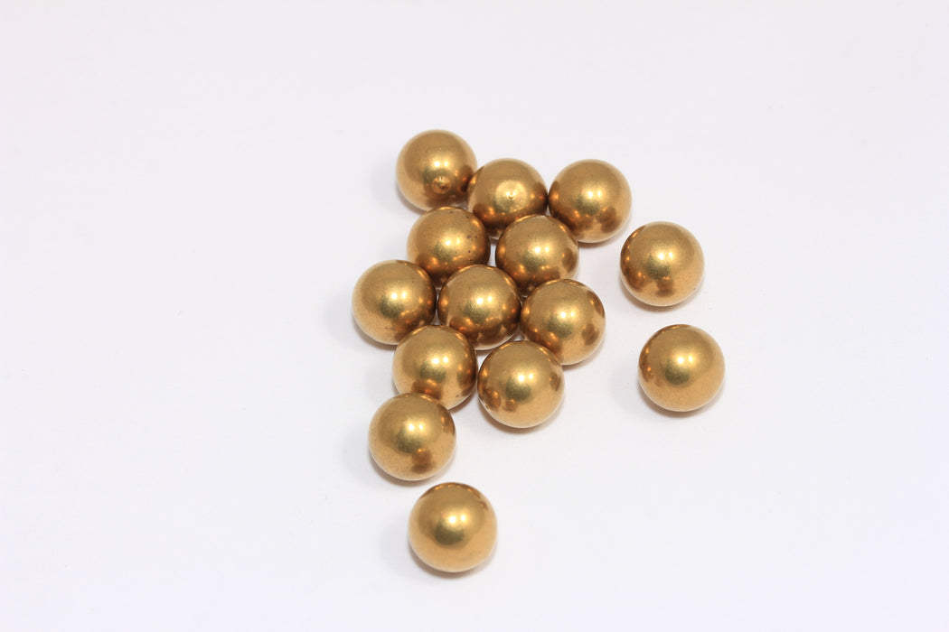 10mm Raw Brass Ball Beads, No Hole Beads, Solid Brass Ball Charms, DOM86