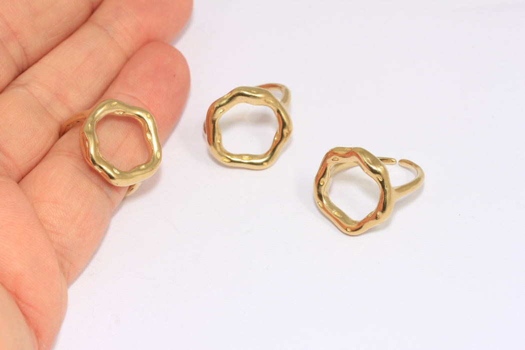 Open Circle Ring, Irregular Shape Rings