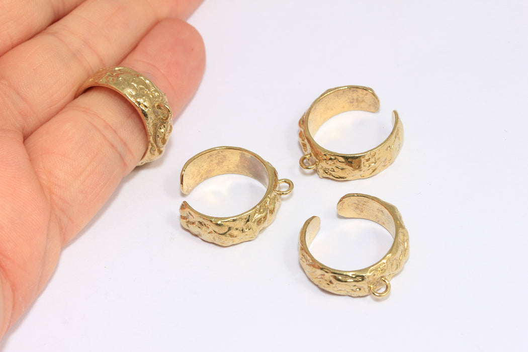 Band Hammered Rings, Ring With Loops