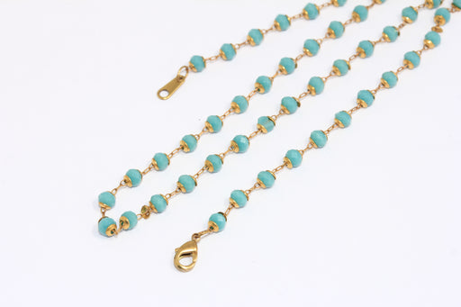 Turquoise Stone Necklace, Rosary Necklace