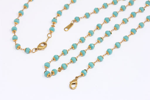 Turquoise Stone Necklace, Rosary Necklace