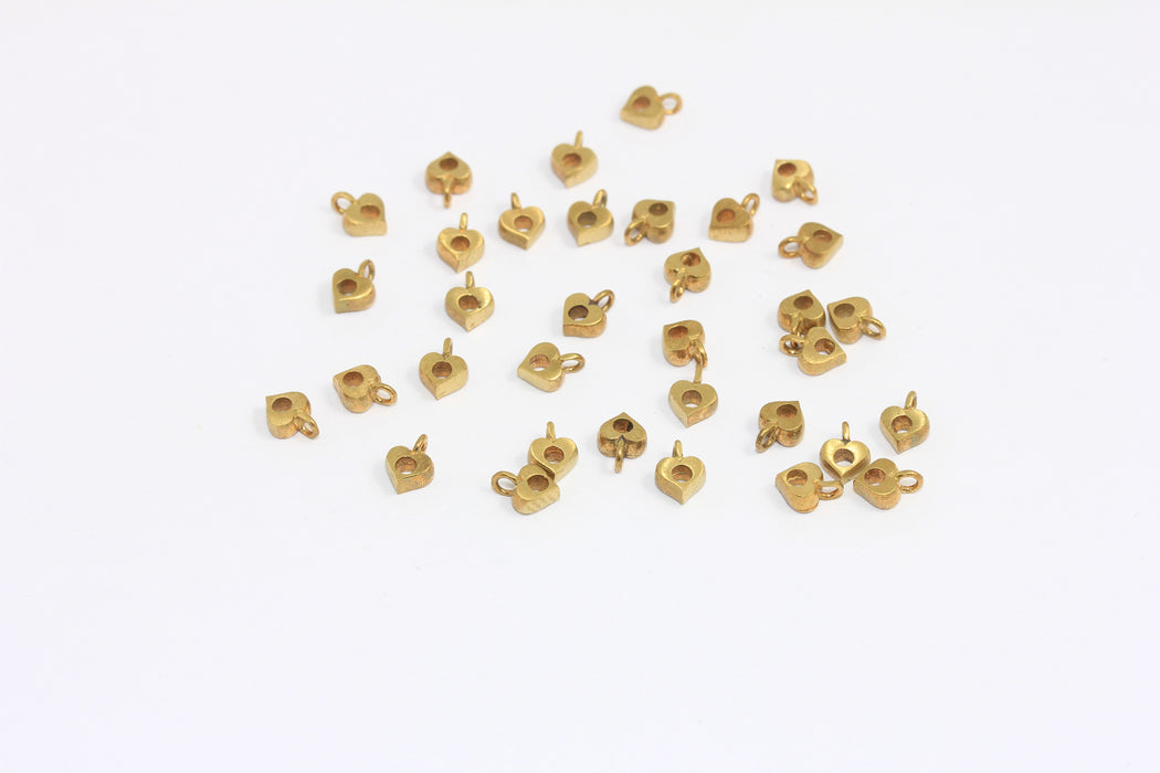 Brass Heart Charms