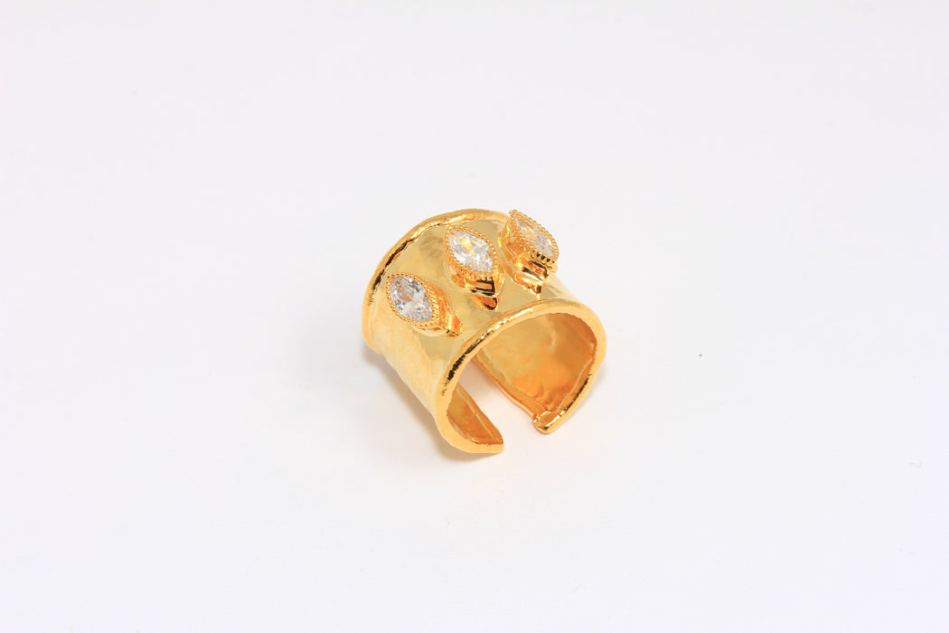 CZ Three White Stone Rings