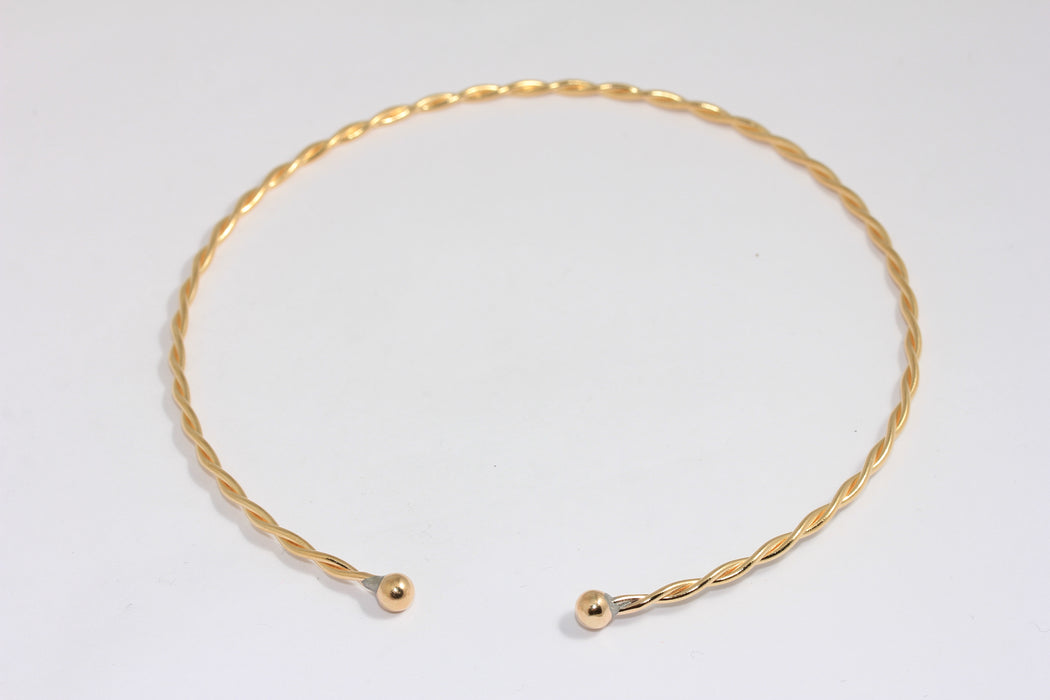 Braided Wire Open Cuff Necklace