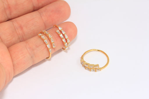 CZ Wrapping Rings, Baguette Stone Rings