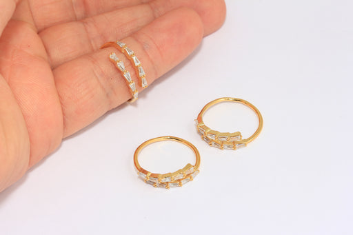 CZ Wrapping Rings, Baguette Stone Rings