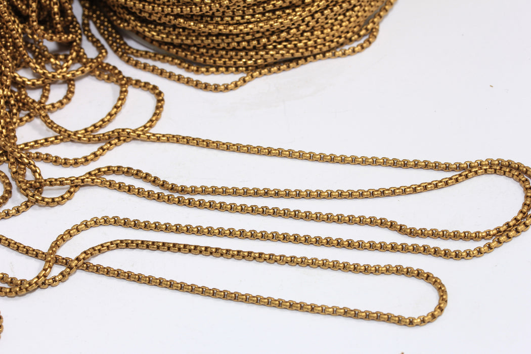 Raw Brass Box Chains