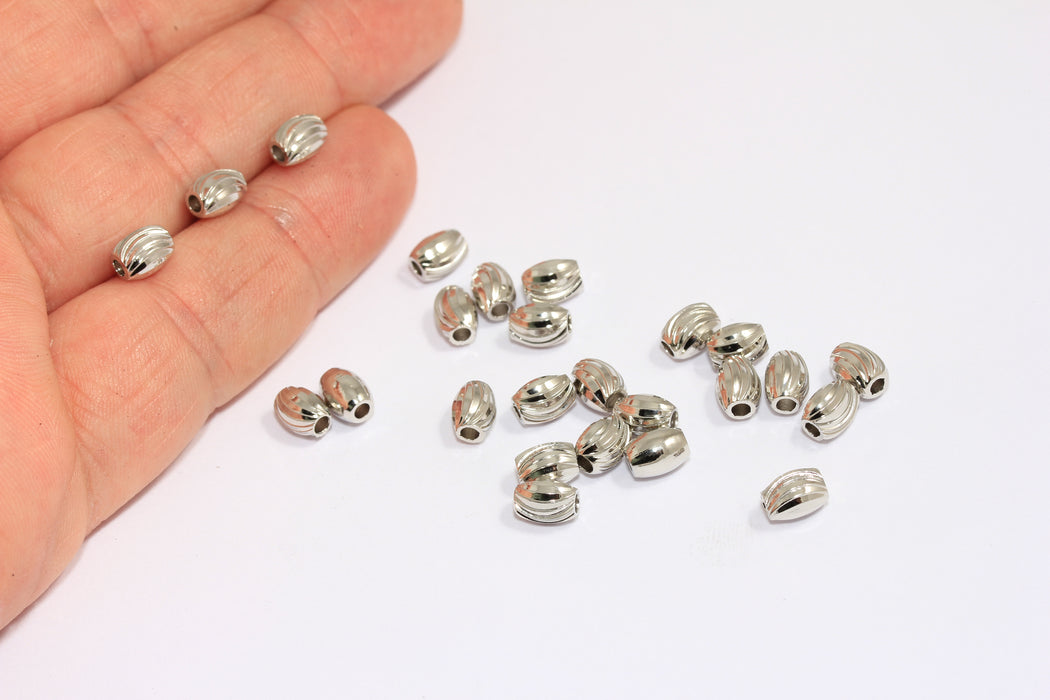Ball Beads, Oval Faceted Beads