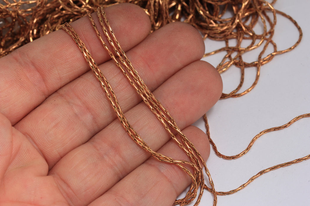 1,2mm Raw Copper Cable Chains, Knitted Copper Chains, Snake Chain, BXB337-5