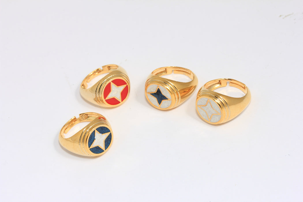 Optional Enamel Color Pole Star Ring