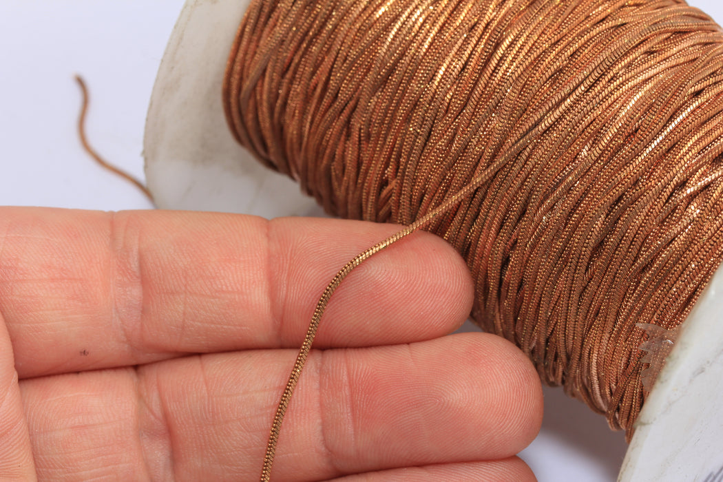 1,2mm Raw Copper Snake Chains, Cable Chains, Body Chains, Copper Anklet Chains, BXB170-5
