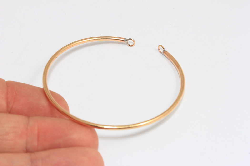 2mm Raw Brass Cuff Bracelet, Open Cuff Bangle, TVF34