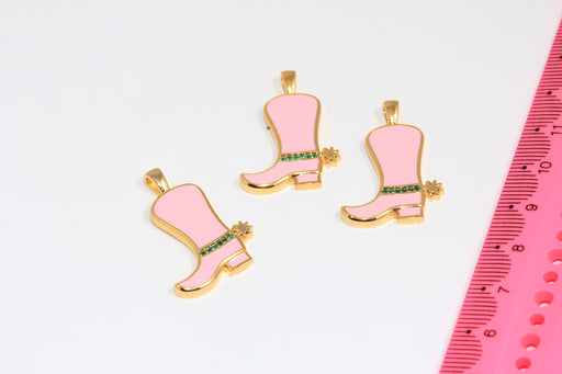 Light Pink Enamel Cowboy Boots Pendant
