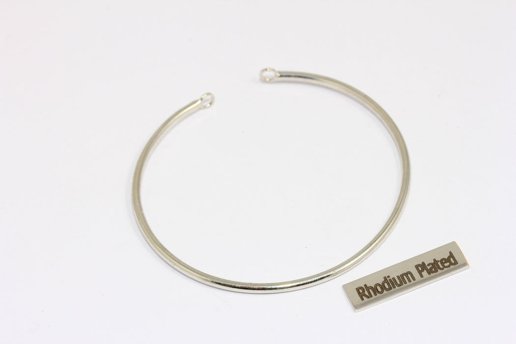 Rhodium Plated Wire Expandable Bangle