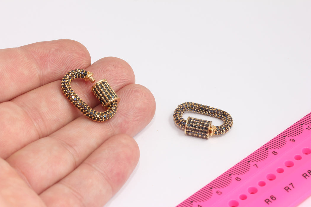Shiny Gold Oval Screw Clasps