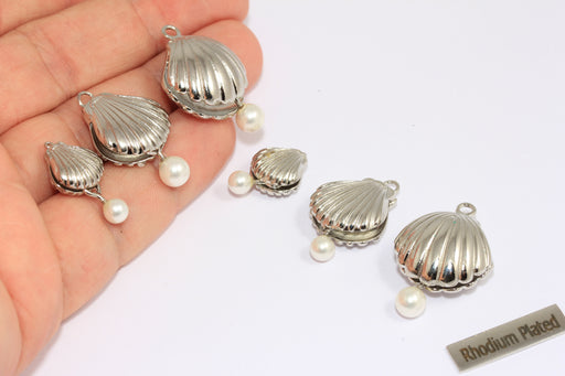 Summer Charms, Beach Jewelry Pendant, Silver Plated Charms