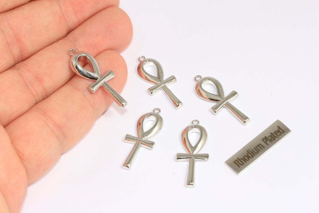 11x23 mm Rodyum Kaplama Ankh Charms, Ankh Kolye, Ankh Charm, Altın Ankh Charm, Mısır Charms, Ankh Kolye, XP127-1