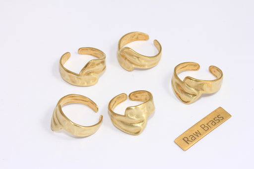 Brass Cuff Rings, Brass Textured Statement Rings