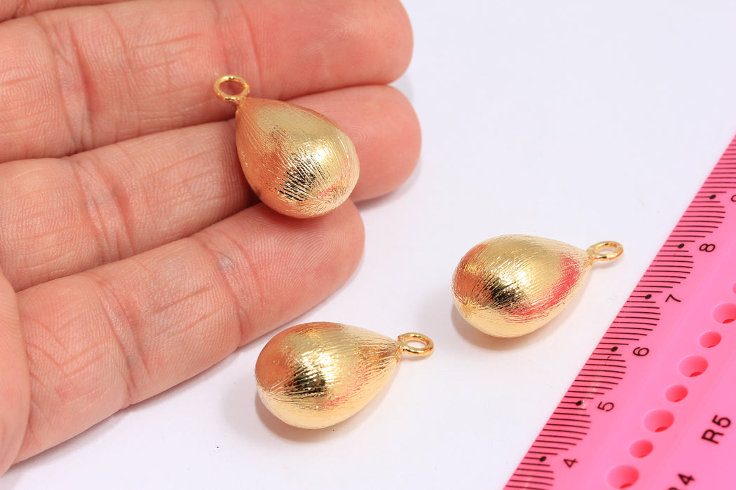 15x27mm 24k Shiny Gold Drop Charm, Drop Pendant, Necklace, Drop Charms, Drop Jewelry, Gold Plated Charms, CR119