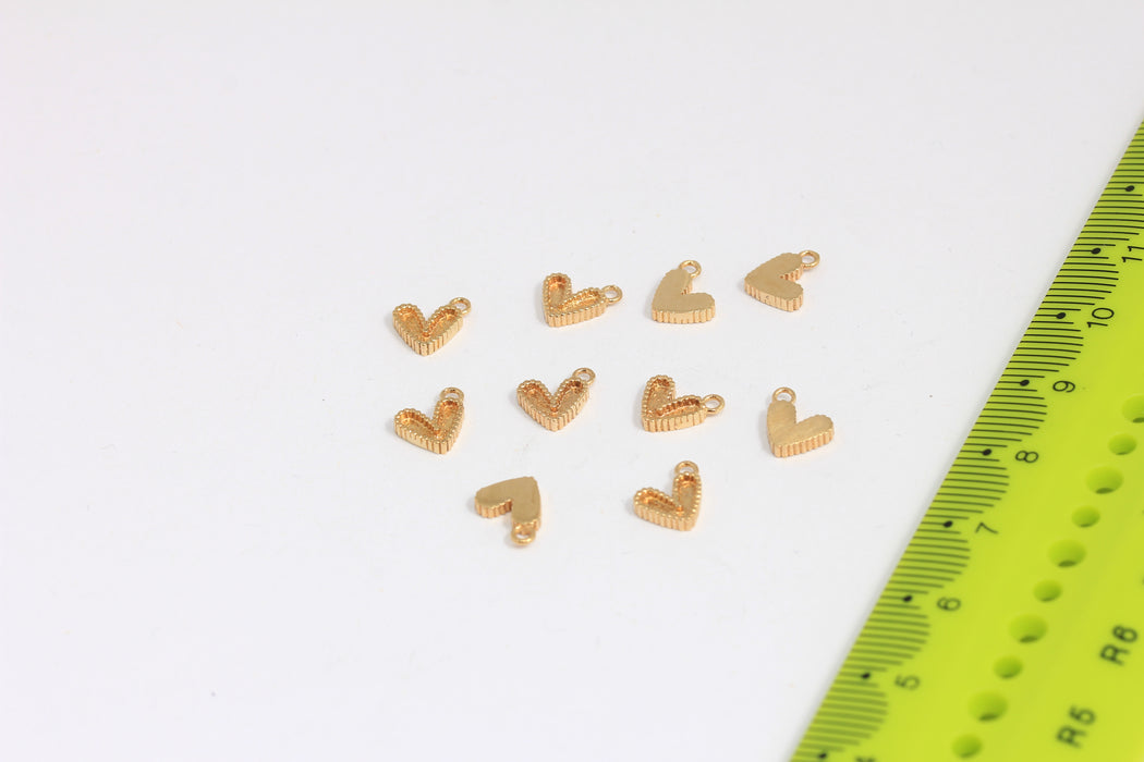 Brass Heart Charms