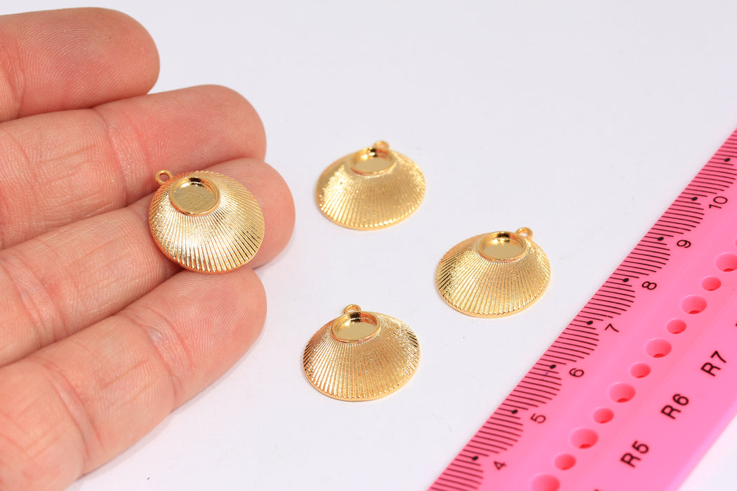 17x20mm 24k Shiny Gold Sea Shell Charm, Seashell Charm, Shell Necklace, Beach Jewelry, Pendant, Gold Plated Charms, SLM663