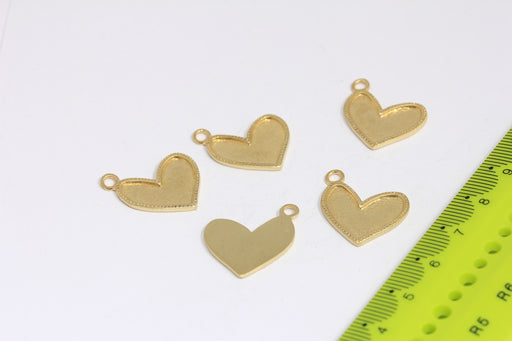 Brass Heart Charms