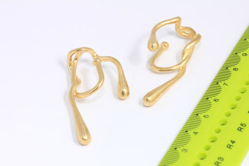 Raw Brass Snake Earrings