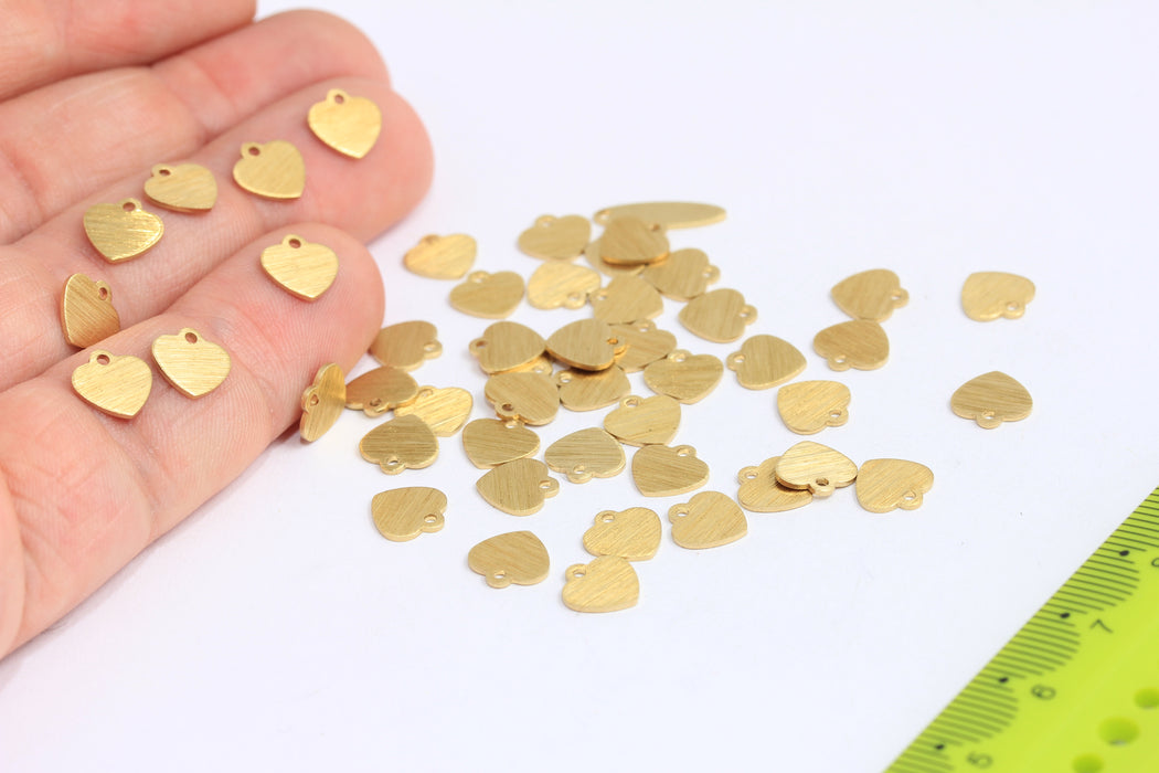 Brass Heart Charms