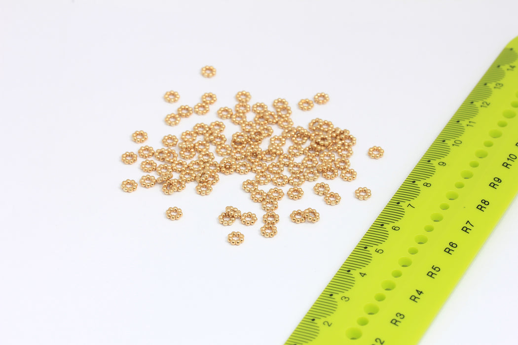5mm Raw Brass Spacer Beads, Brass Spacers, Rondelle Beads, Round Brass Beads, Connector Beads, Raw Brass Findings, ZPR335