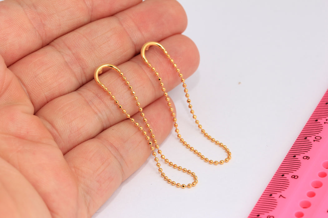 Chain Earrings, Ball Chain Dangle Earrings