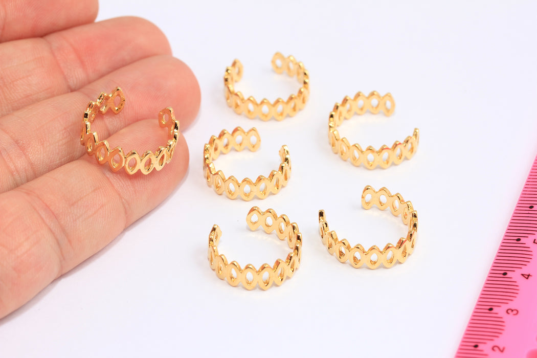 16-17 mm 24 Ayar Parlak Altın Yüzük, Zarif Yüzükler, Altın Dokuma Yüzük, Ayarlanabilir Yüzükler, Yüzük Ayarları, Zincir Yüzükler, Altın Kaplama Bulgular, ROSE663-1