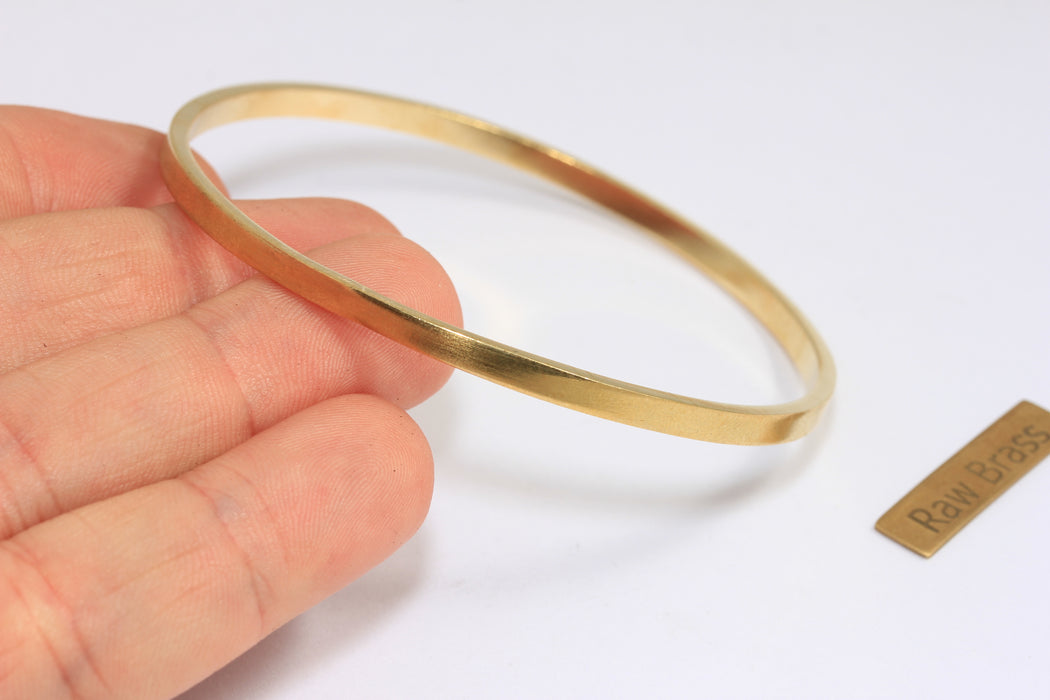 3,5mm Raw Brass Bracelet Bangle, Hammered Bracelet, Domed Bracelet, Stacking Bracelets, TVF61