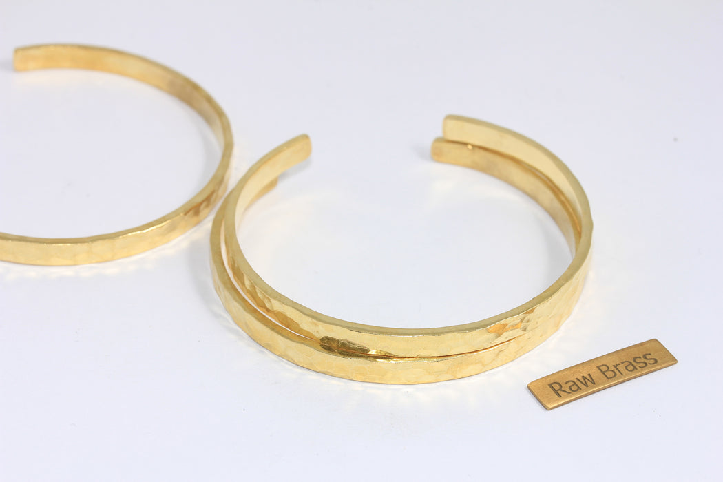 Open Hammered Bracelet Cuff, Domed Bracelet