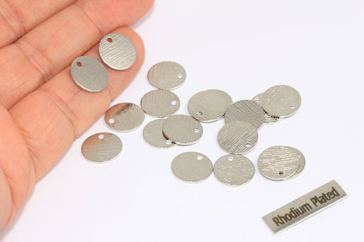 Coin Charms, Textured Round Disc