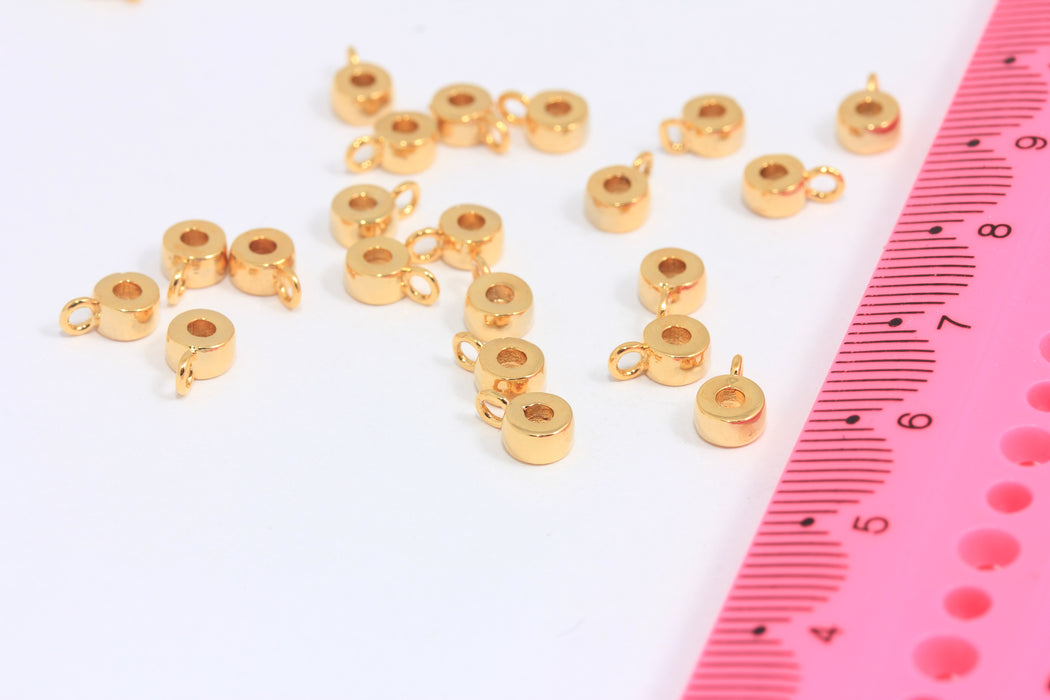 Ciondoli a goccia da 5 mm in oro lucido 24k, mini ciondoli a cabochon a goccia, ROSE237