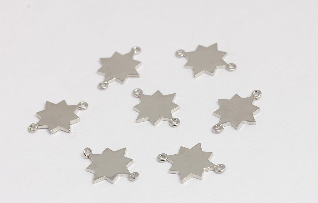 12x15 mm Gümüş Kaplama Kuzey Yıldızı Tılsımları, Kuzey Yıldızı Bağlantı Boncukları, SLM309