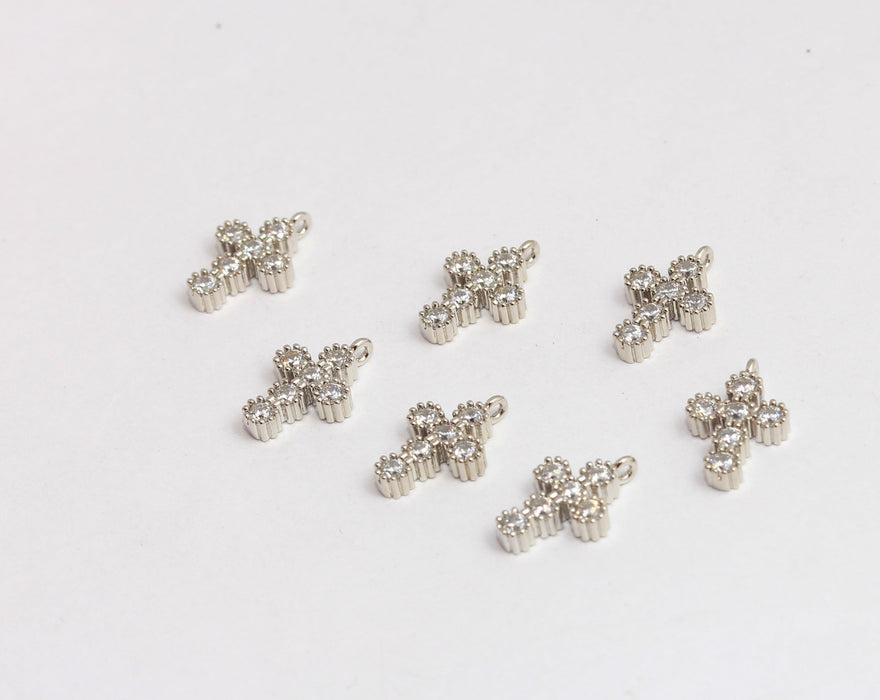 Rhodium Plated Cross Charms