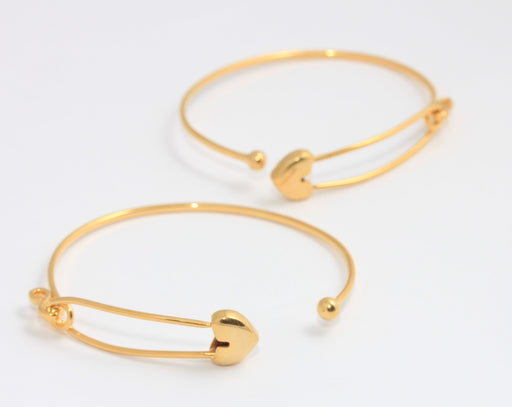 Shiny Gold Heart Bracelet