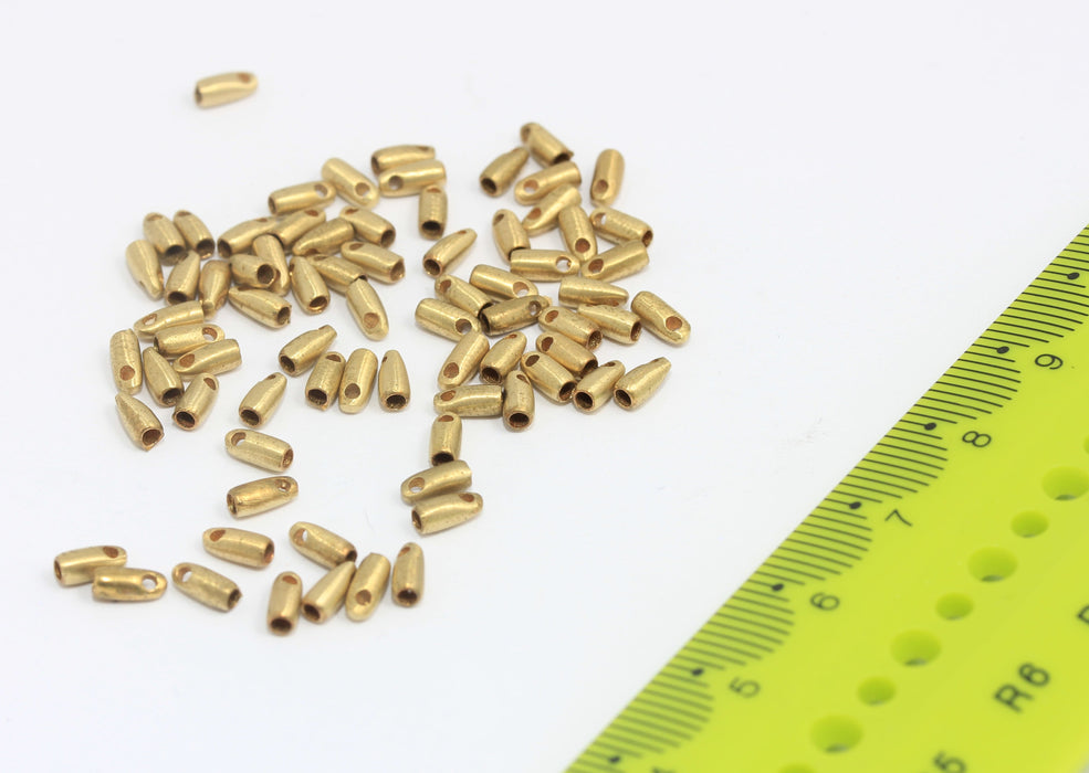2,5x8mm Ham Pirinç Uç Kapağı, İç Boyut 1,5mm, Bilyalı Zincir Tokaları, Zincir Tokaları, Ham Pirinç Parçalar, SLM737