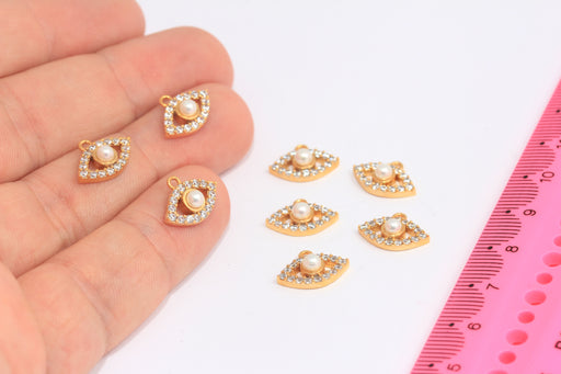 Shiny Gold Evil Eye Charm